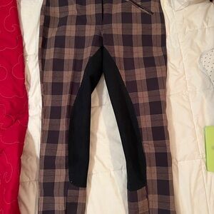 NWT Riding Sport Women's Plaid Pants - Black and Brown